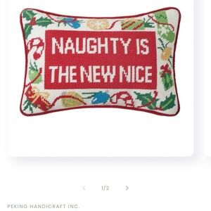 NEW Holiday Needlepoint Pillow 11 x 8" EUC